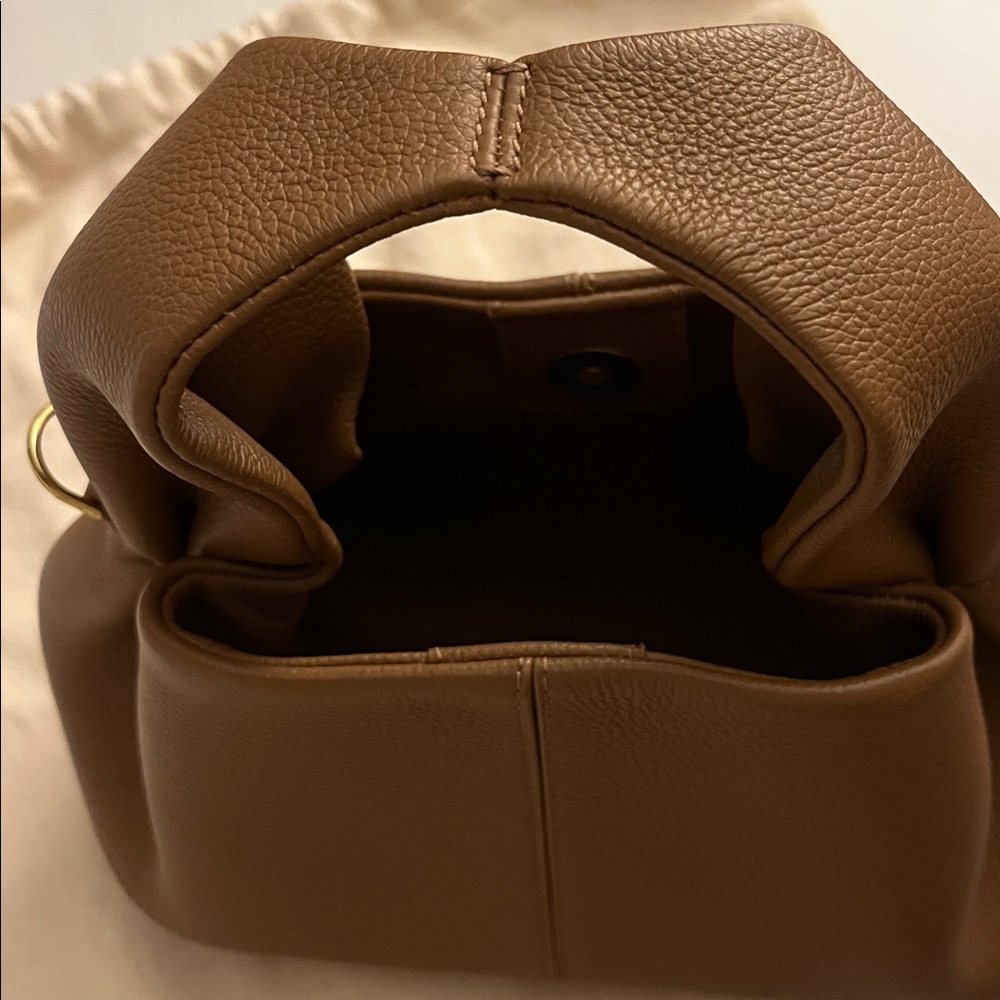 Polène Numéro Neuf Mini textured leather handbag in brown - Picture 4 of 6